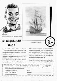 Werbung für Poster "Das königliche Schiff Wasa"
